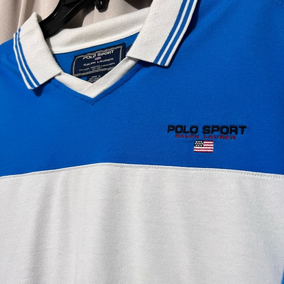 Men's Retro '90's Ralph Lauren Polo Sport Color Block Polo XL - Picture 5 of 8